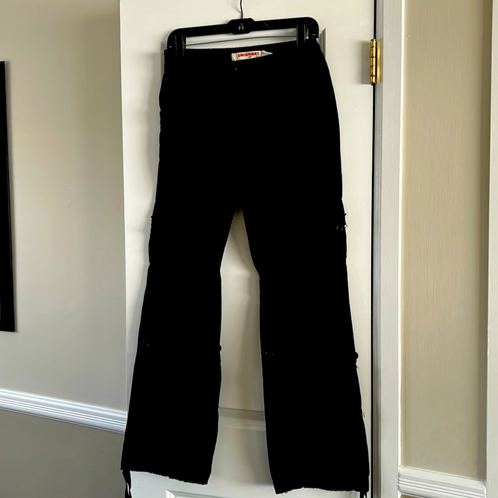 UNIONBAY WOMENS JUNIORS SIZE 3 BLACK CARGO PANTS EXCELLENT CONDITION COTTON